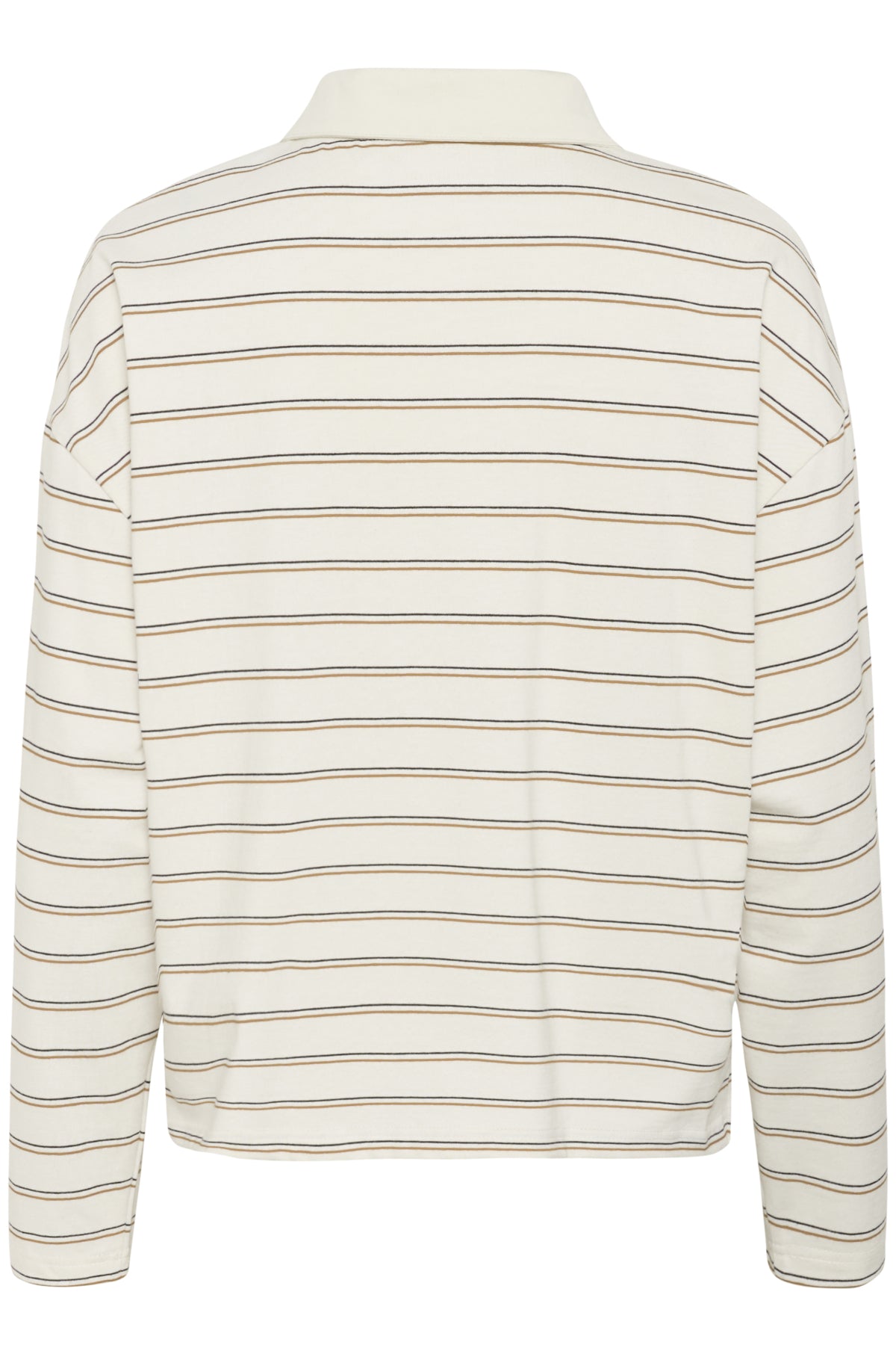 AnnaMW LS Polo Blouse Snow White Striped - 10705296