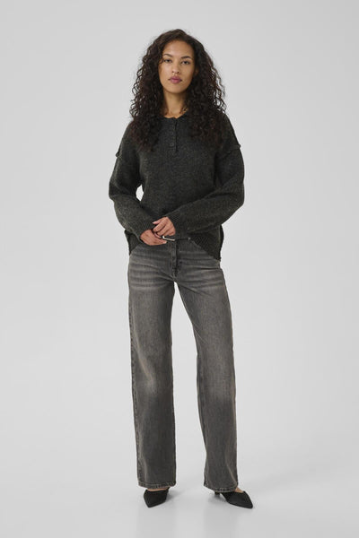 PalomaMW Polo Pullover Dark grey melange - 10705312 Thumbnail