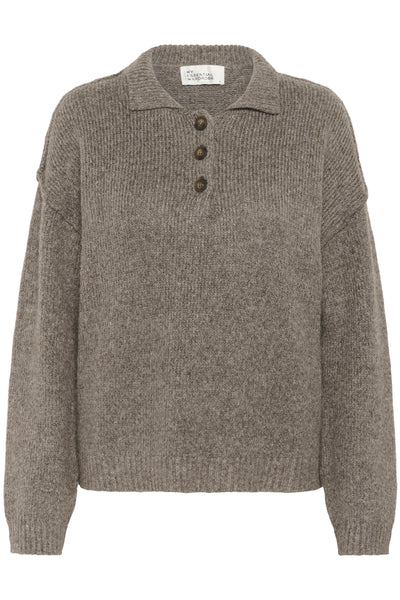 PalomaMW Polo Pullover Brown Melange - 10705312 Thumbnail