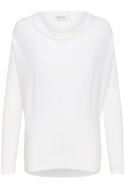 MWPolly Waterfall Knit Blouse Snow White - 110602 - 10705397 Thumbnail