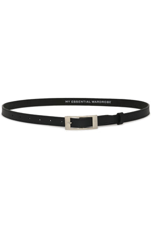 20 THE SIMPLE LEATHER BELT Black W. Silver Buckle - 10934 - 10705535