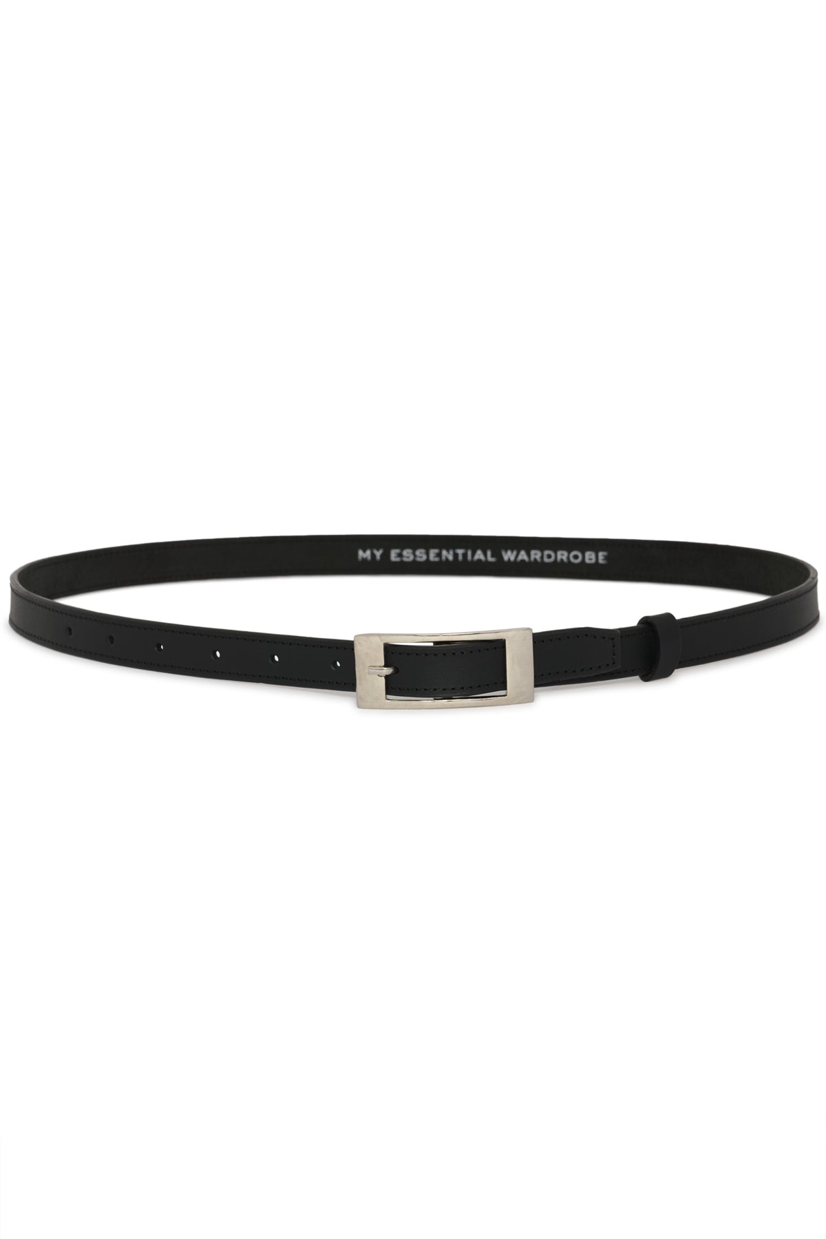 20 THE SIMPLE LEATHER BELT Black W. Silver Buckle - 10934 - 10705535