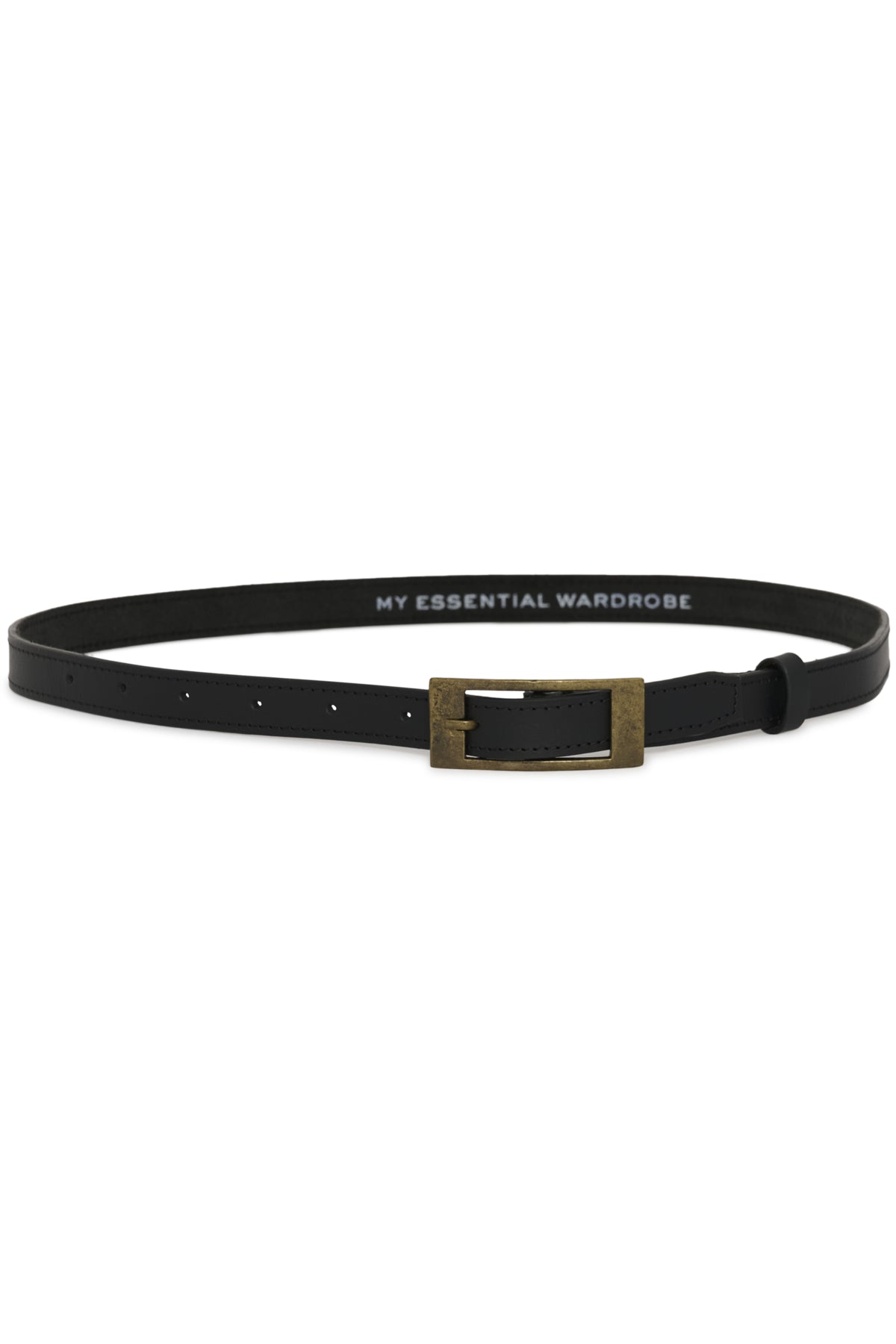 20 THE SIMPLE LEATHER BELT Black W. Antique Brass Buckle - 10705535