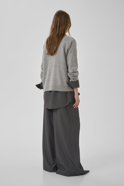 11 THE KNIT CREWNECK Light Grey Melange - 100378 - 10705549 Thumbnail