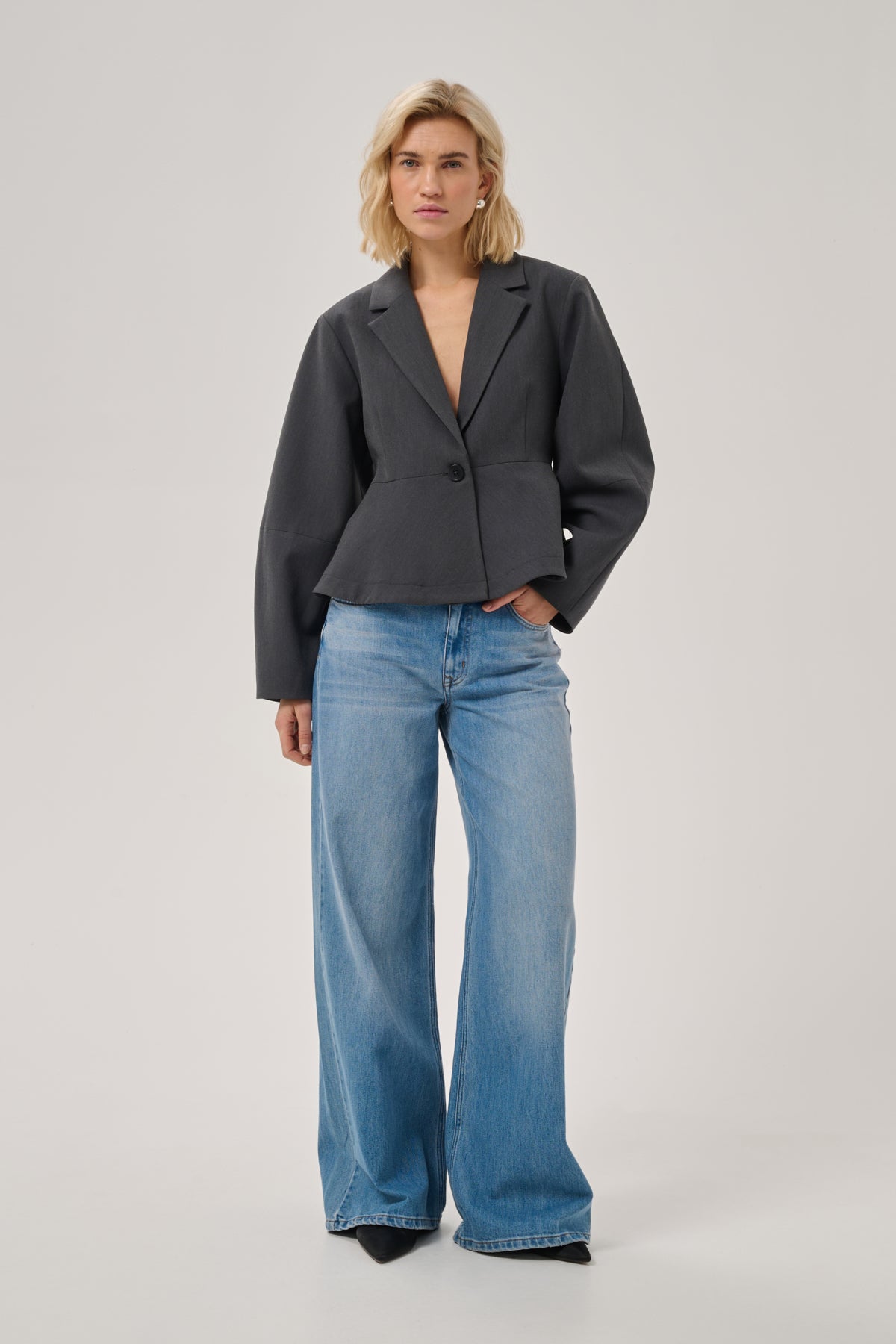 MWEvie Shaped Blazer Dark Grey Melange - 100379 - 10705705
