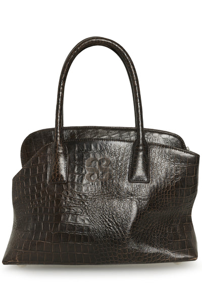 MWElijah Leather Bag Two Toned brown Croco - 100021 - 10705814 Thumbnail