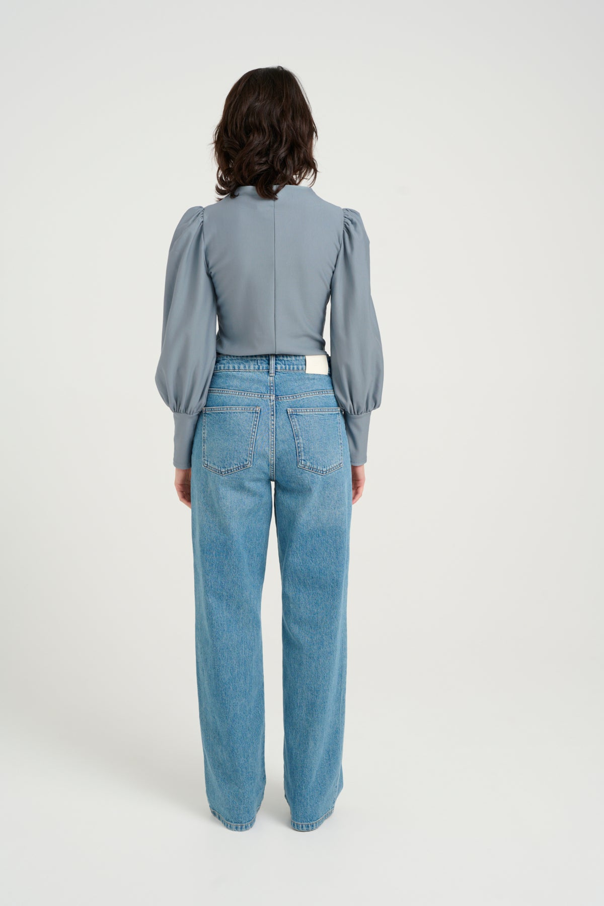 RifaGZ puff blouse Grey blue - 10904986