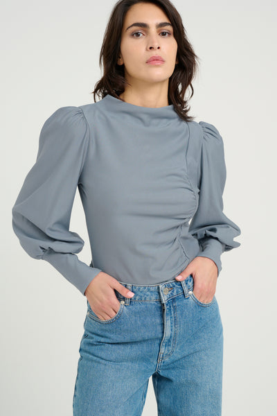 RifaGZ puff blouse Grey blue - 10904986 Thumbnail