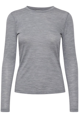 NiniaGZ ls wool roundneck NOOS Grey M‚lange - 10906718