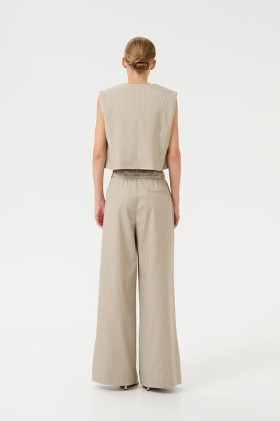 GZtiff HW wide pants Pinstripe dust green Thumbnail