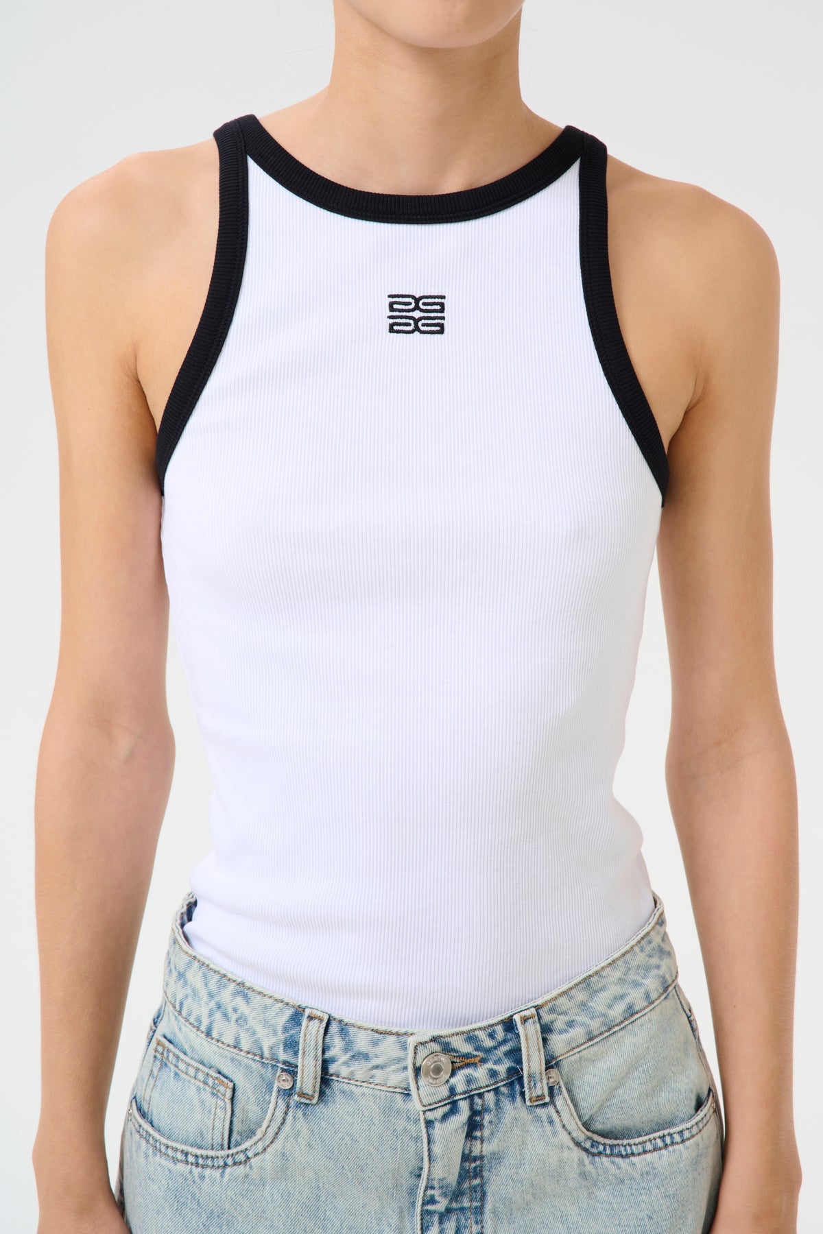 GZdrew contrast logo tank Bright White