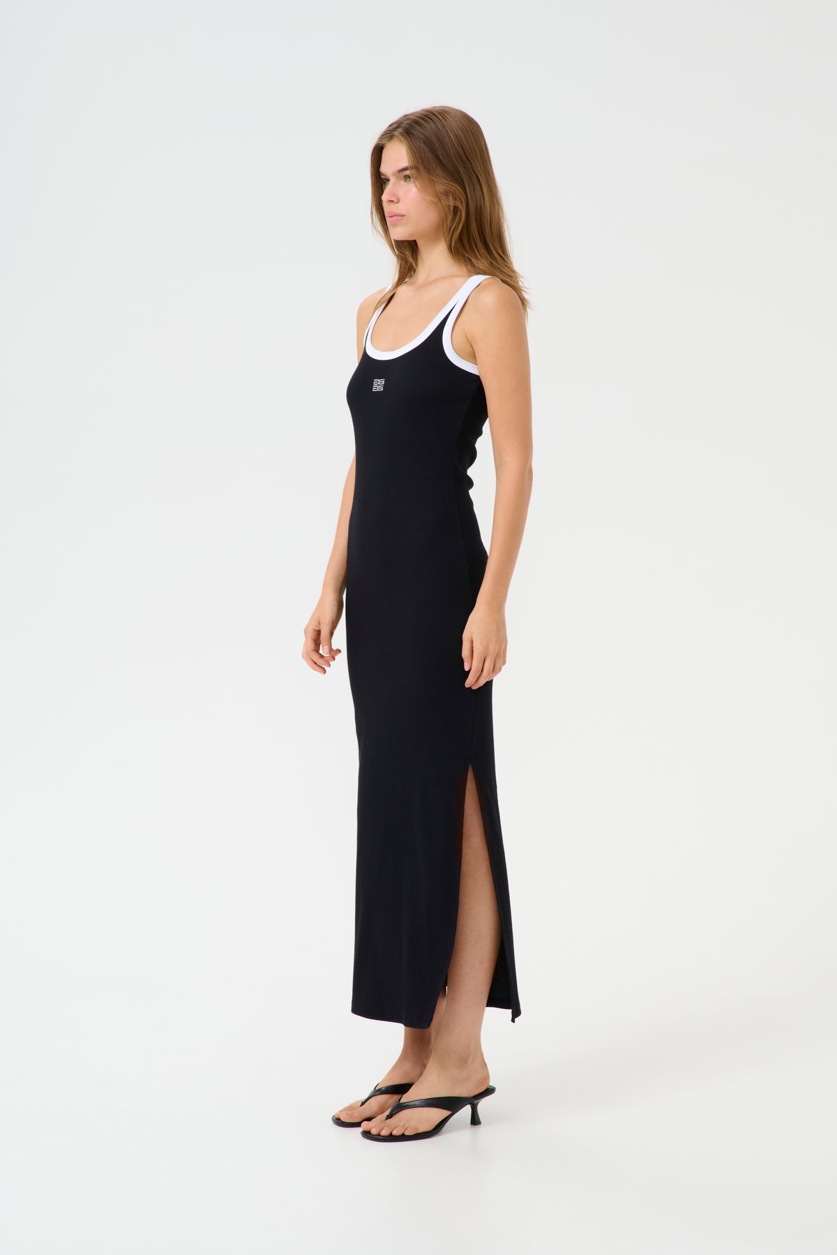 GZdrew contrast logo dress Black