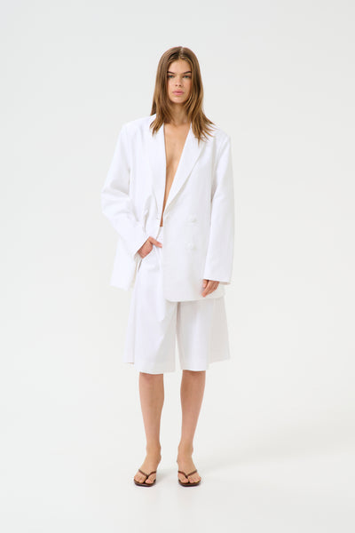 GZizza linen MW shorts Bright White Thumbnail
