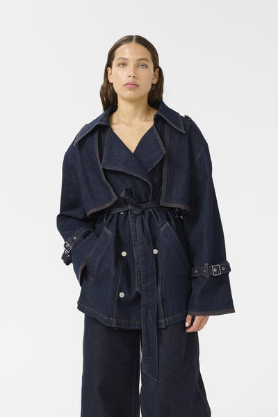GZsummer trenchcoat Unwashed denim - 10910393 Thumbnail