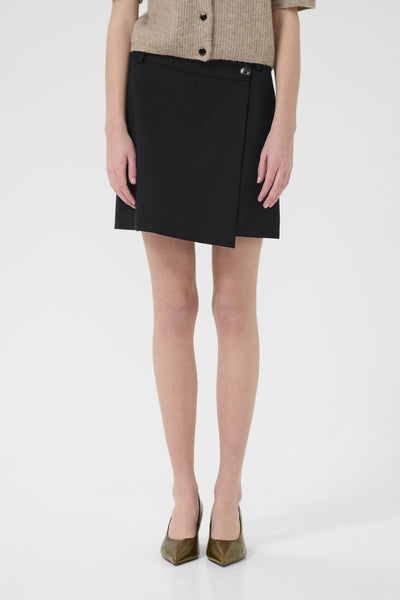 GZpaula melange MW wrap skirt Black - 10910495 Thumbnail