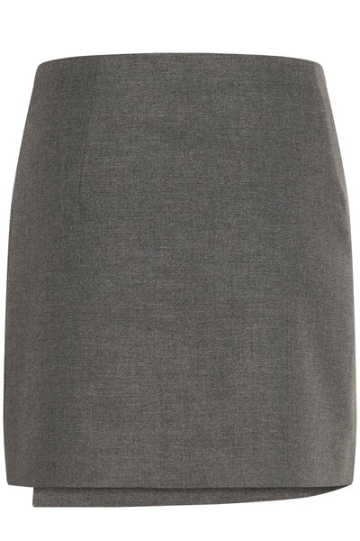 GZpaula melange MW wrap skirt Dark grey melange - 10910495 Thumbnail