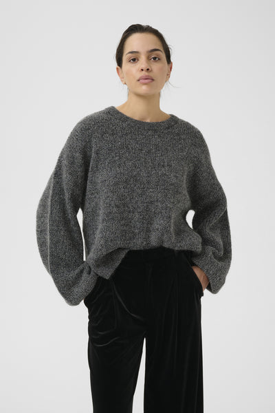 GZalpha shimmer pullover Charcoal melange with lurex - - 10910816 Thumbnail