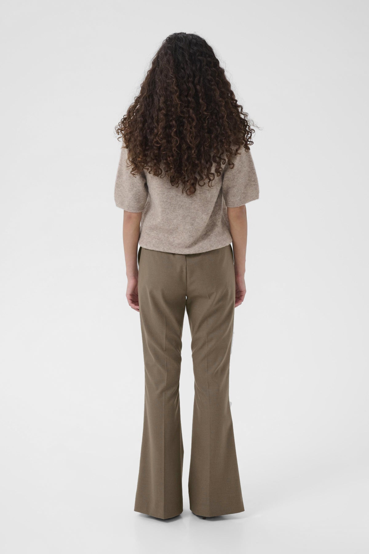 GZpaula HW flared pants Dark timberwolf melange - 1068 - 10910891
