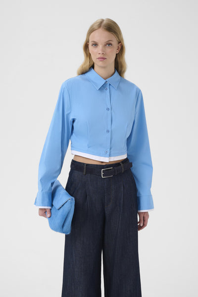 GZopy cropped shirt Azure Blue - 174139 - 10910920 Thumbnail