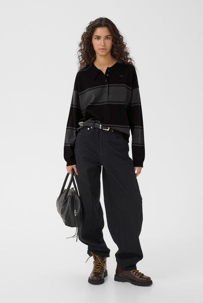 GZsilda polo pullover Black/Raven striped - 109930 - 10911513 Thumbnail