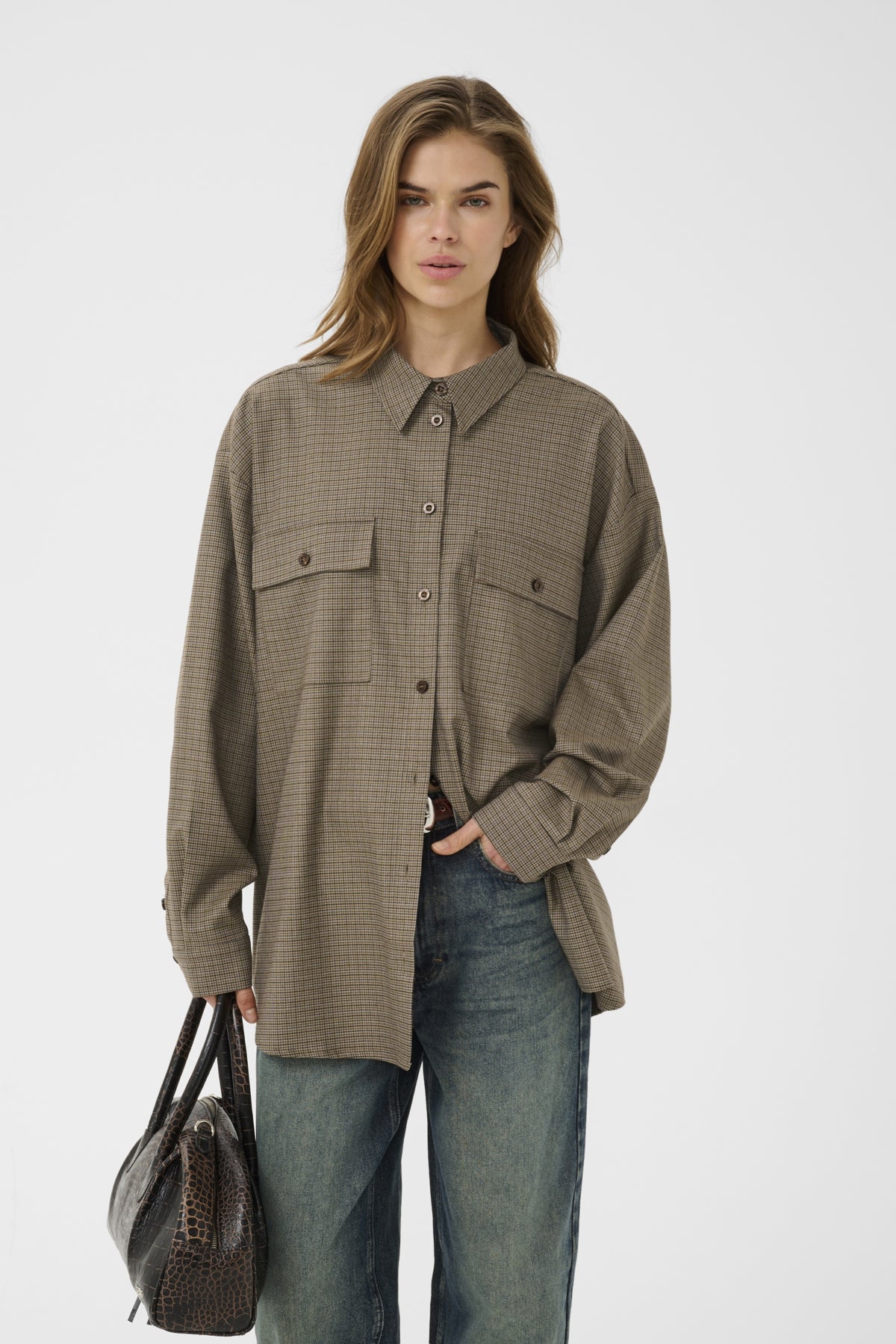 GZlamaya shirt brown blue check - 1000019 - 10911602