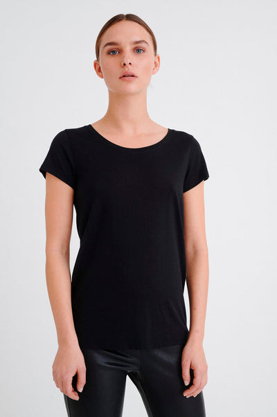 Rena T-shirt Black - 30100782 Thumbnail
