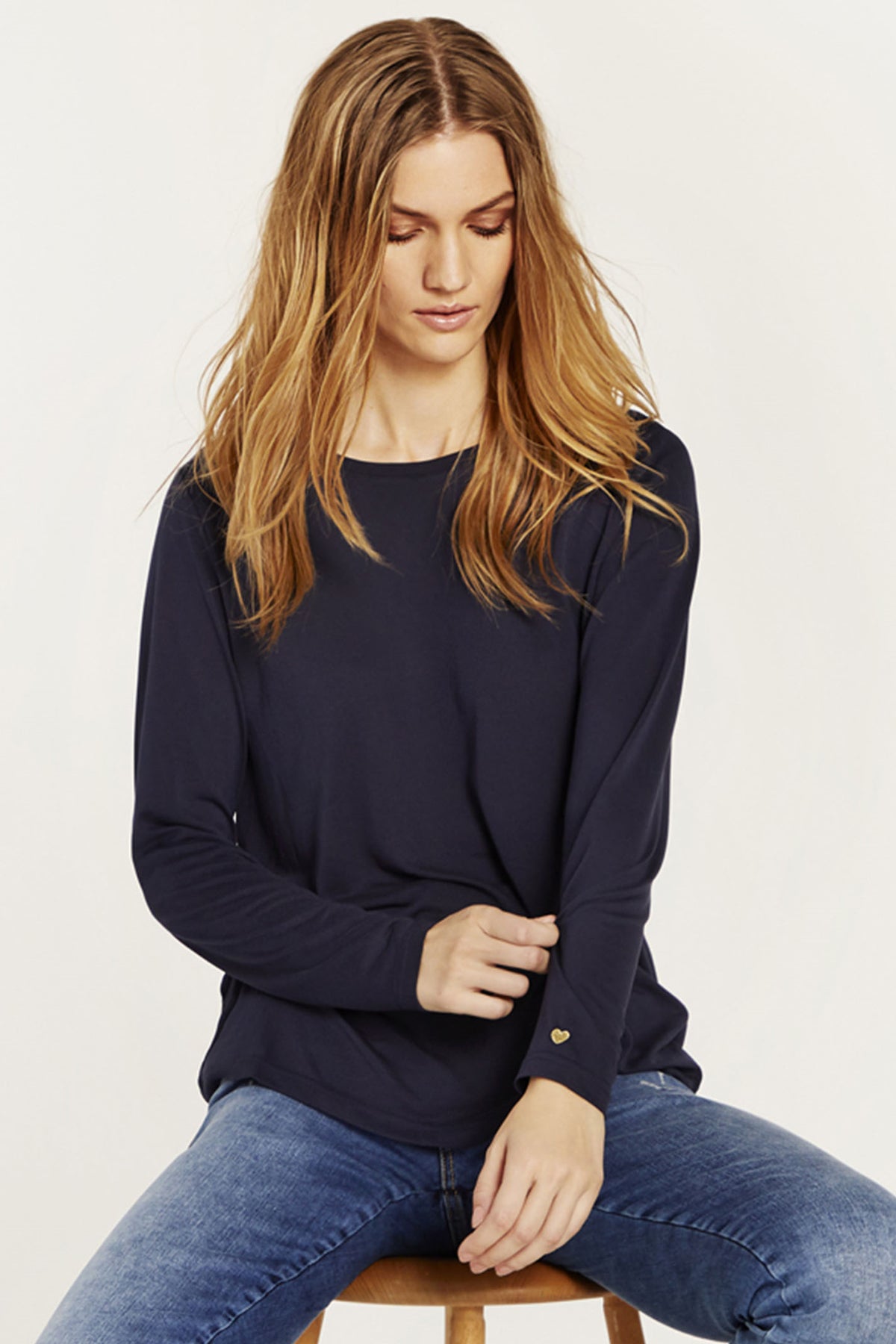 Nina t-shirt long sleeve Navy - 14556