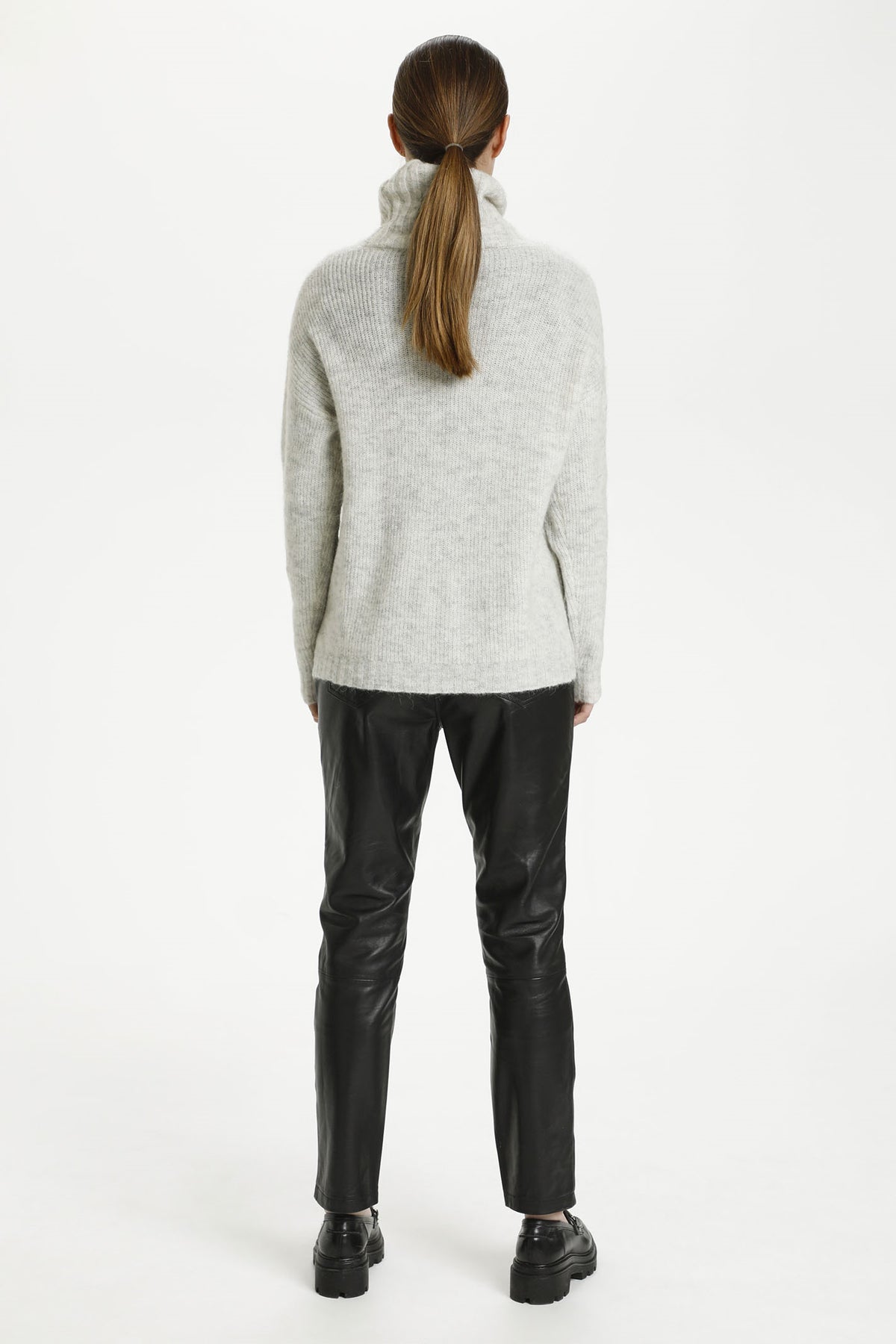11 THE KNIT ROLLNECK Light Grey Melange - 10703605