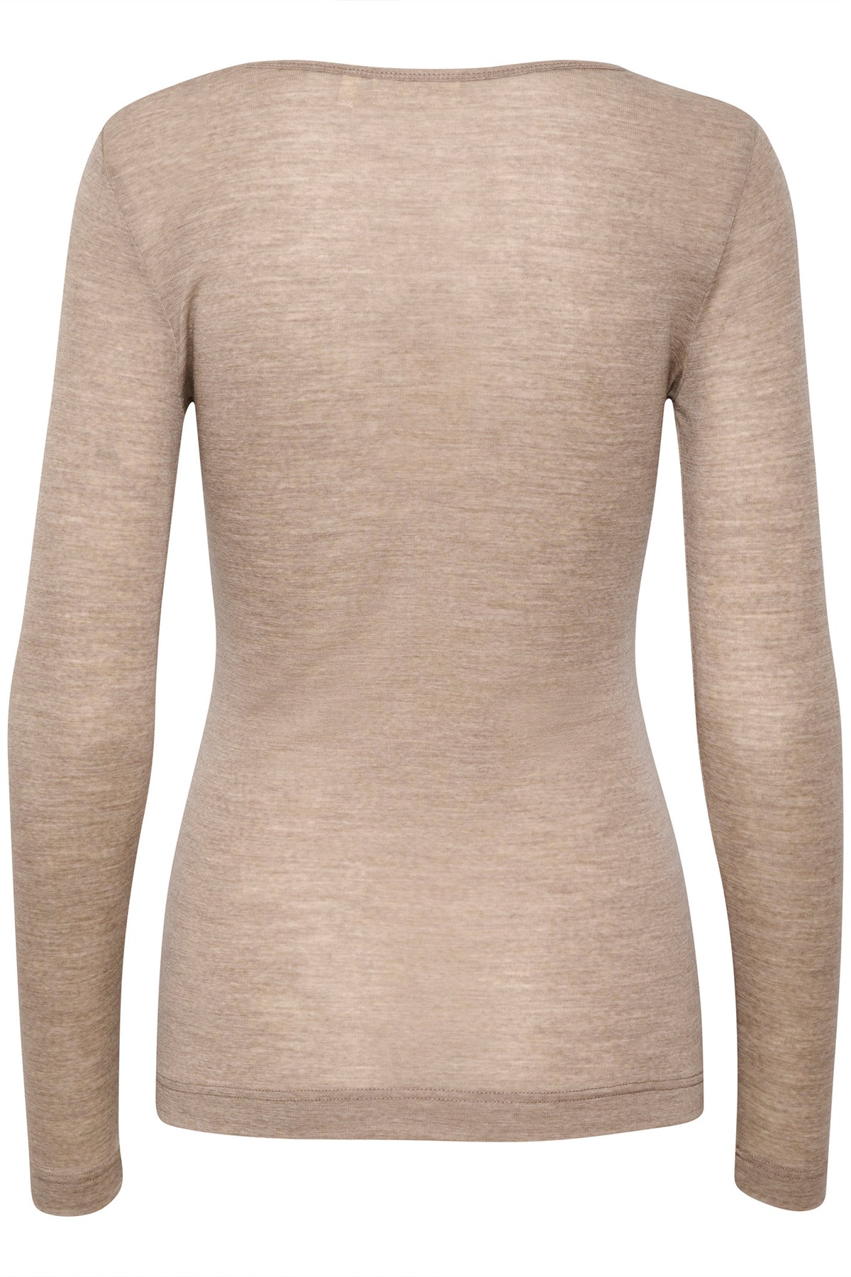 FangIW T-Shirt  LS Oatmeal Melange - 30106096