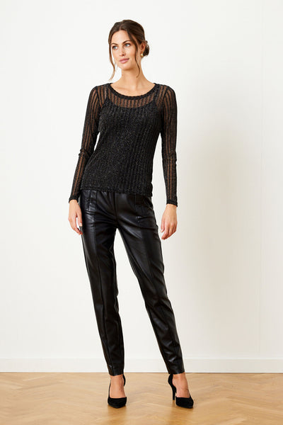 Giana mesh blouse SORT - 15408 Thumbnail