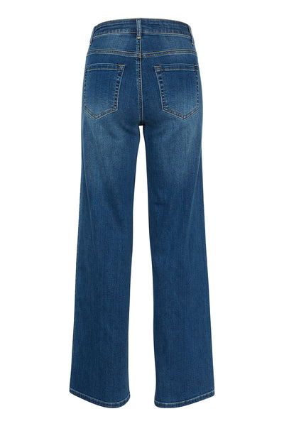 KAkarla HW Flared Jeans Medium Blue Washed Denim - 10507619 Thumbnail