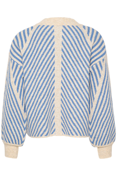 KAvera Knit Pullover Beige/Cornflower Stripe - 10507817 Thumbnail