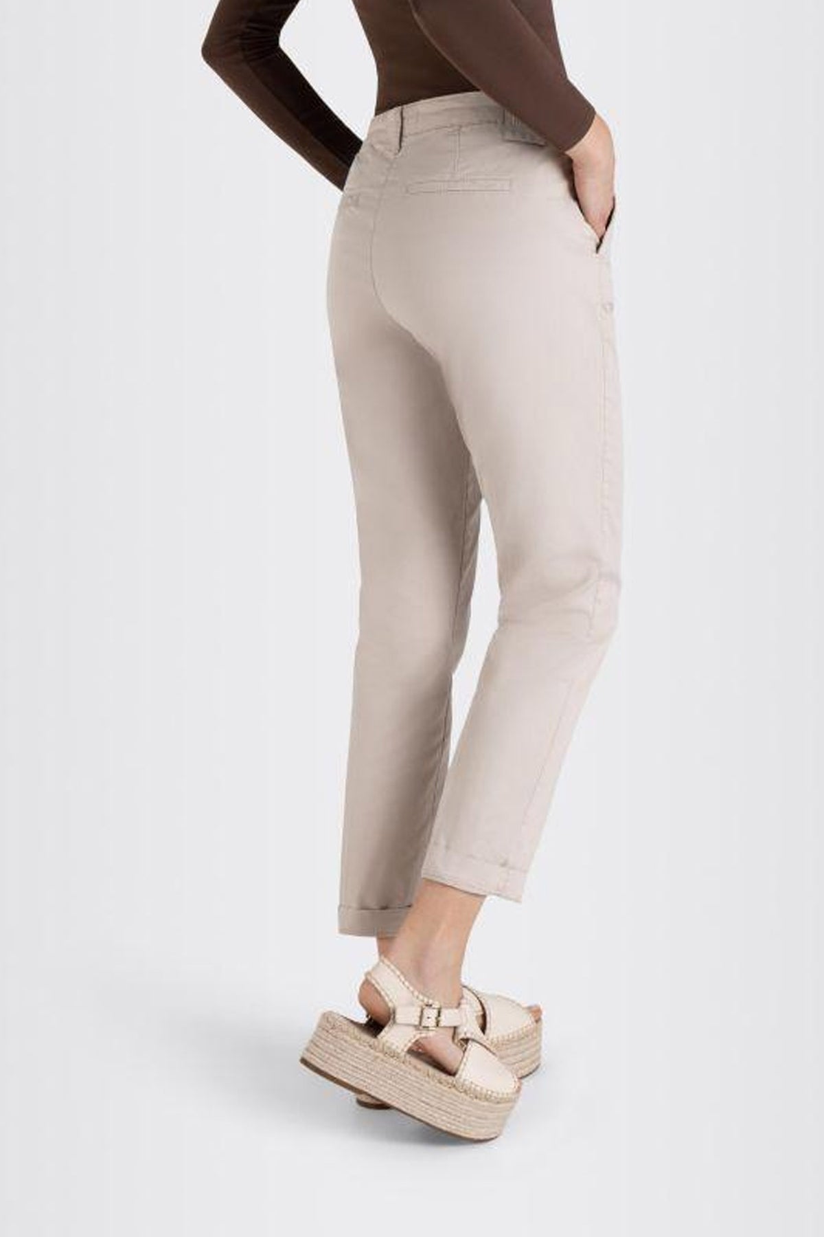 Chino turn up 208R-ivory PPT - 3075/00 0434L