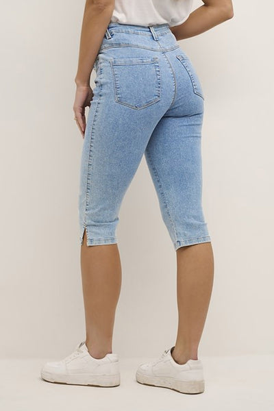 KAvicky Capri Jeans Light Blue Washed Denim - 10505521 Thumbnail
