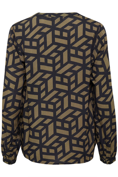 KAjalie BBB Blouse Fallen Rock/Black Graphic Line - 10552004 Thumbnail