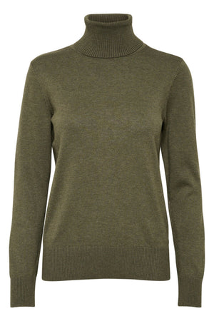 J2046, MilaSZ Rollneck Pullove Army Green Melange - 30500018