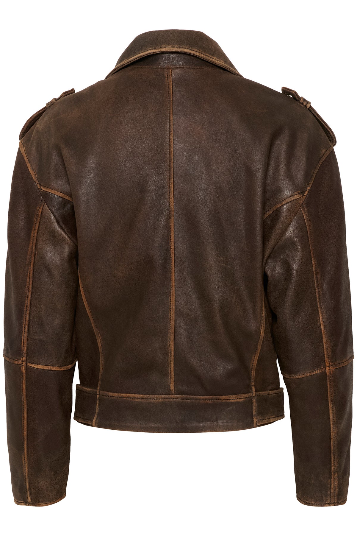 MWGilo Leather Jacket Brown Retro Wash - 10704658