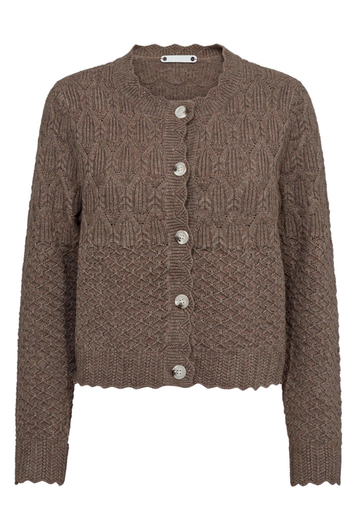 PointelleCC Cardigan 154-Walnut - 32130