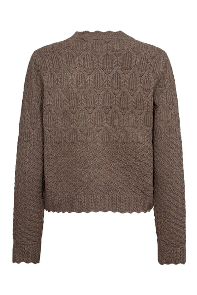 PointelleCC Cardigan 154-Walnut - 32130 Thumbnail