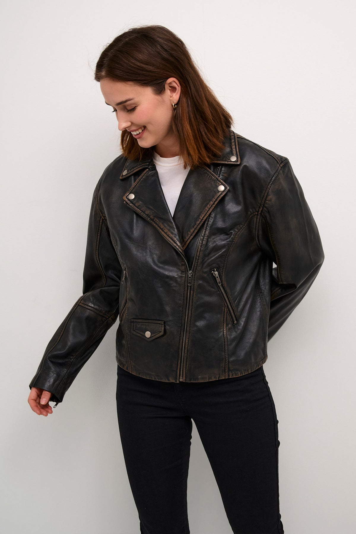 KAjane Leather Jacket Black washed leather - 10508826