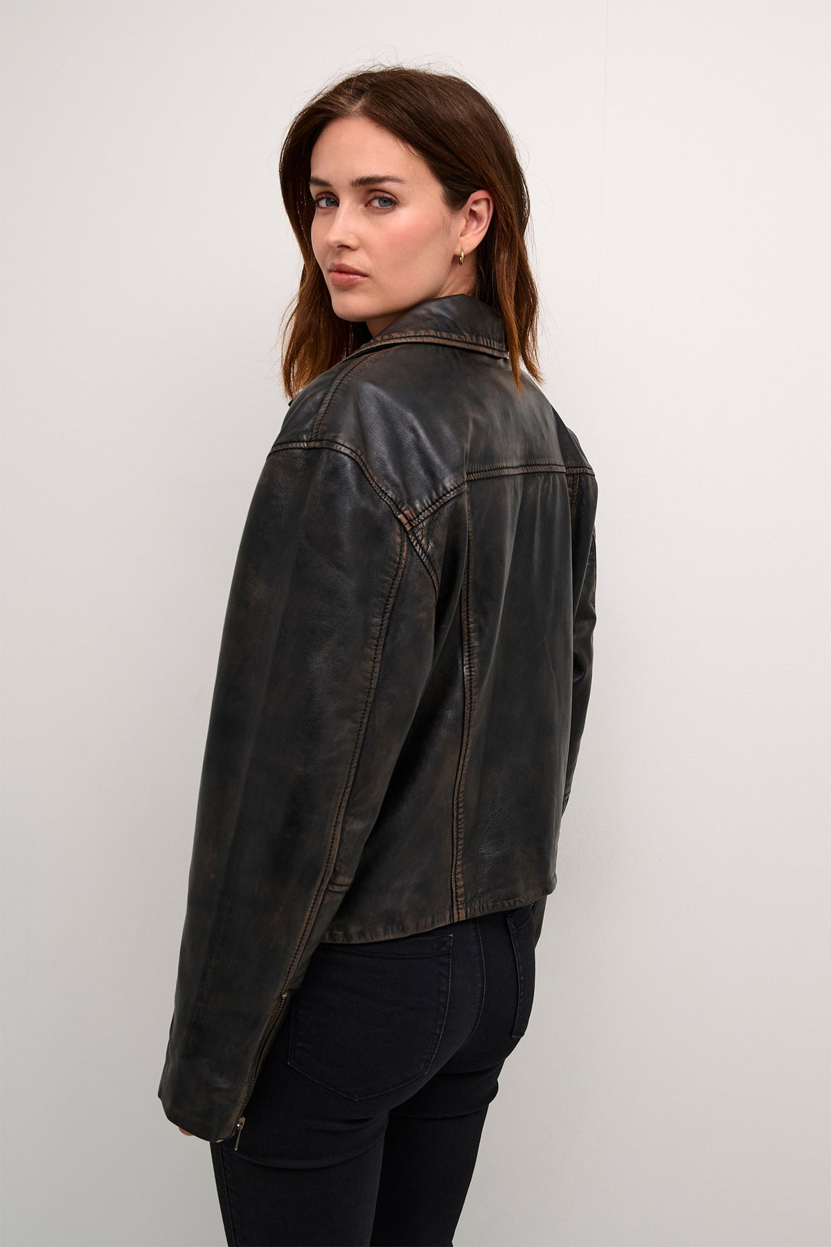 KAjane Leather Jacket Black washed leather - 10508826