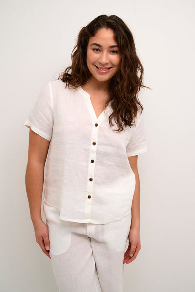 CRBellis Linen Shirt Snow White - 10611578 Thumbnail
