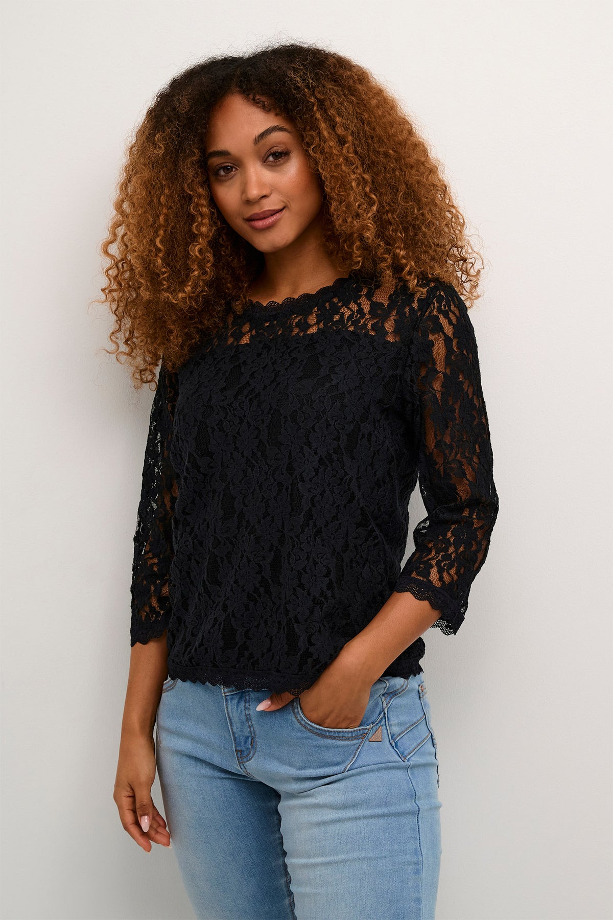 CRKit 3/4 Sleeve Blouse Pitch Black - 10613238
