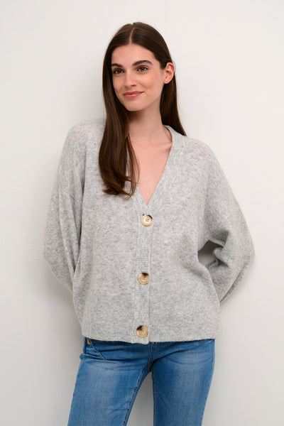 CRMerle OZ Knit Cardigan Grey Melange - 10609591 Thumbnail