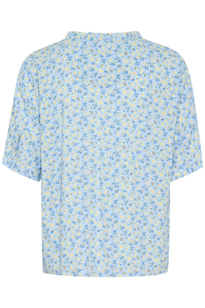 CRTiah SS Shirt Blue Yellow Small Floral - 10611286 Thumbnail