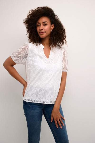 CRDanika Lace Blouse Snow White - 10613030 Thumbnail