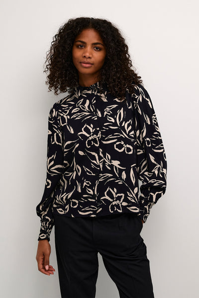 KAforrest Shirt Black/Sand Painted Flower - 10508961 Thumbnail
