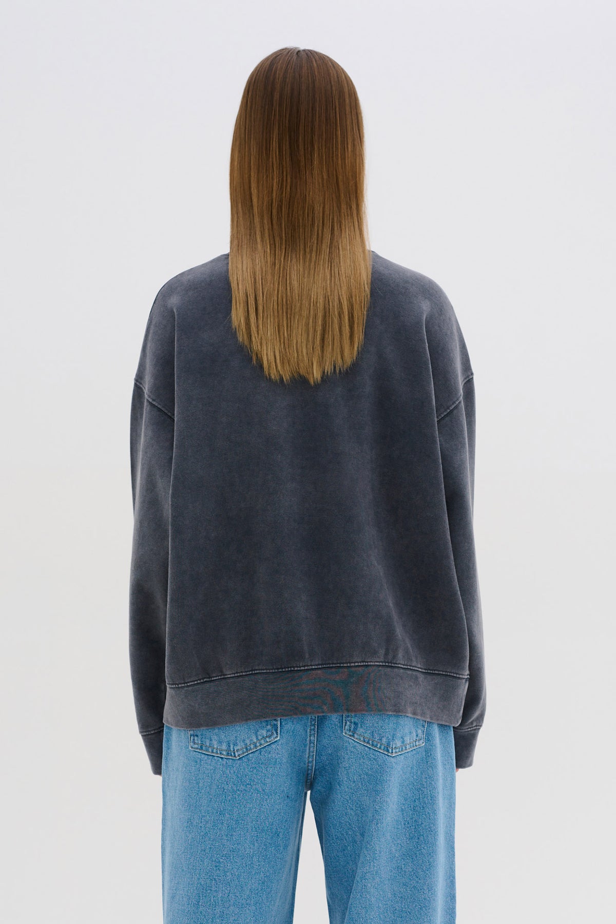 DiegoMW Logo Emb. Sweat Dark Grey Random Wash - 10704891