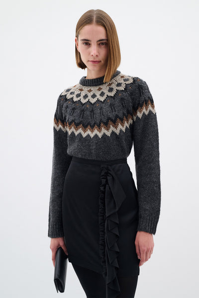 TeylorIW Fair Isle pullover Dark Grey Fair Isle - 30109758 Thumbnail