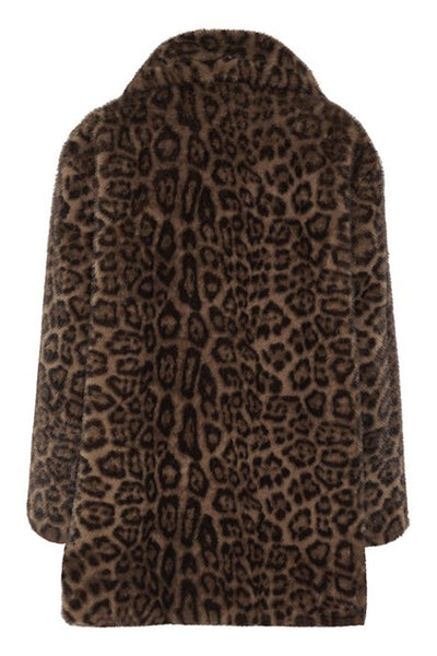KBTira Fur Jacket Brown Leopard - 10105446 Thumbnail